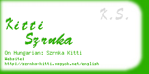 kitti szrnka business card